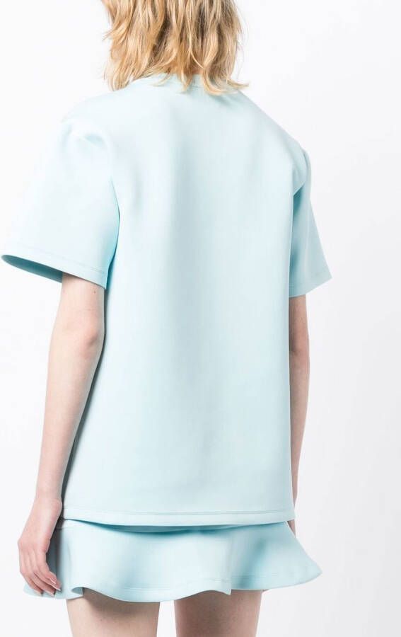 Cynthia Rowley T-shirt met verlaagde schouders Blauw