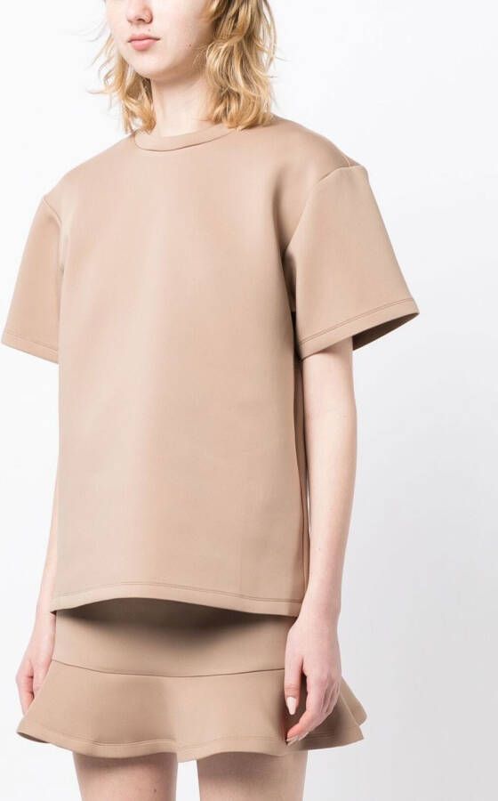 Cynthia Rowley T-shirt met verlaagde schouders Bruin
