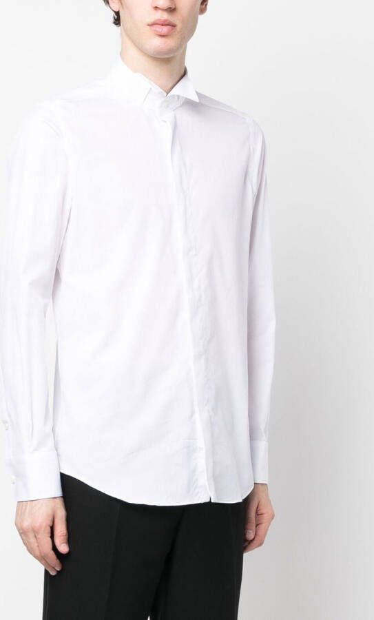 D4.0 Overhemd met strikkraag Wit