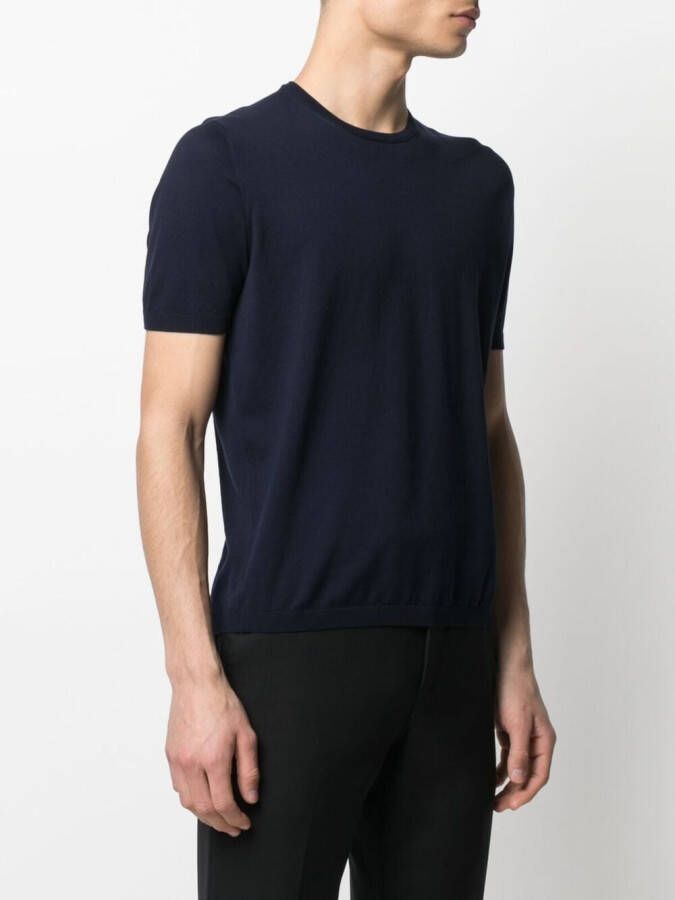 D4.0 Fijngebreid T-shirt Blauw