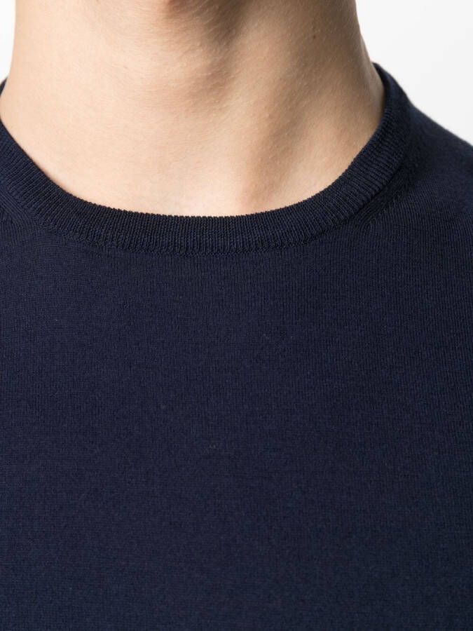 D4.0 Fijngebreid T-shirt Blauw