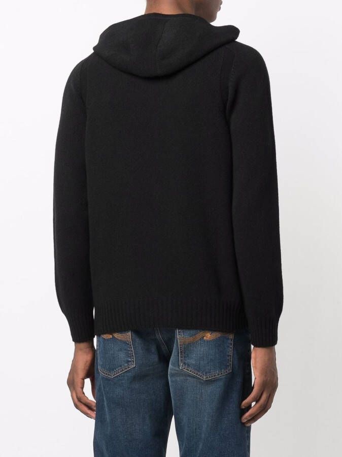 D4.0 Wollen hoodie Zwart