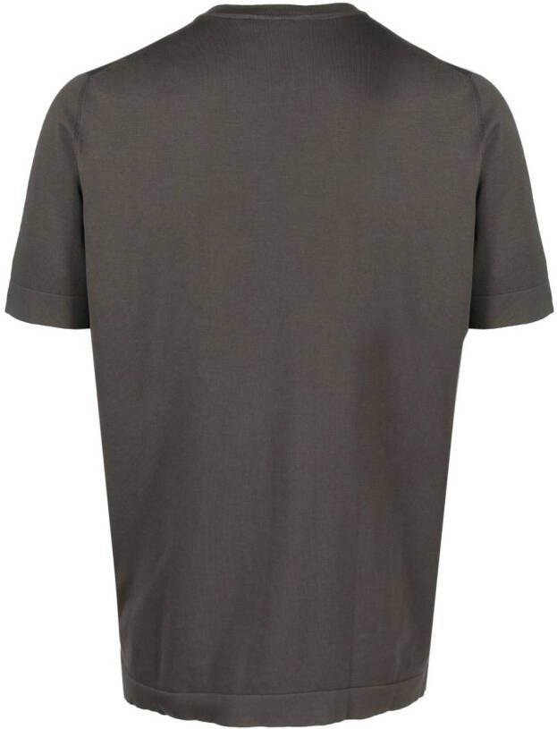 D4.0 Fijngeribbeld T-shirt Bruin