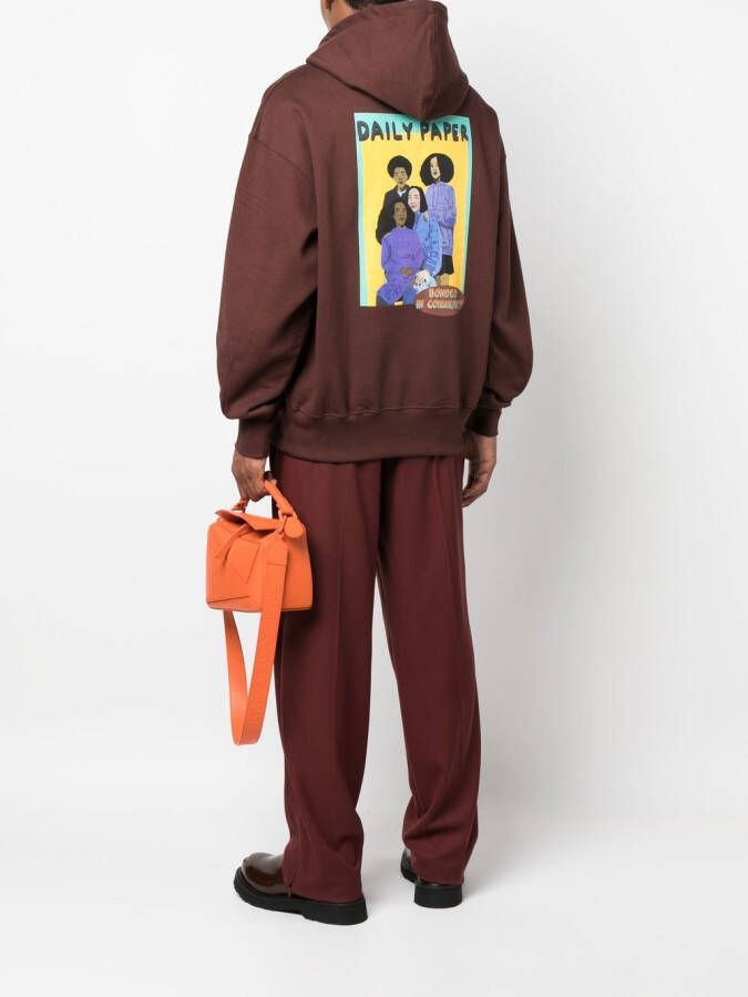 Daily Paper Hoodie met grafische print Bruin