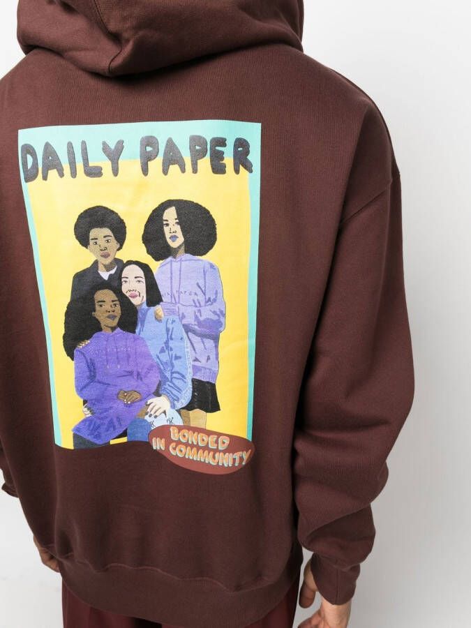 Daily Paper Hoodie met grafische print Bruin