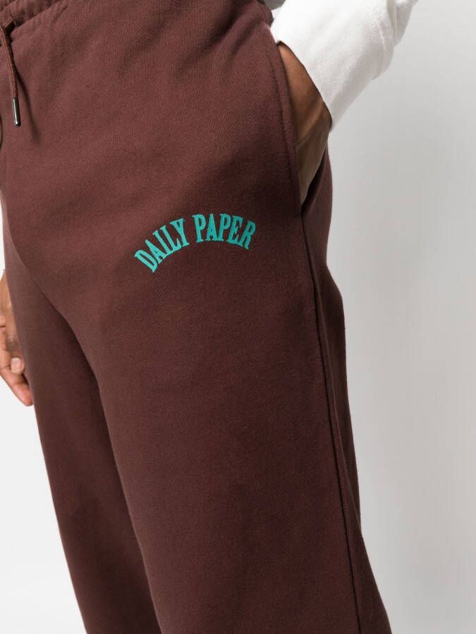Daily Paper Trainingsbroek met logoprint Bruin