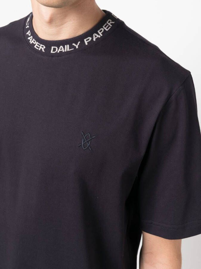 Daily Paper T-shirt met jacquard logo Blauw