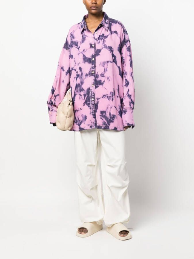 DARKPARK Blouse met acid-wassing Roze