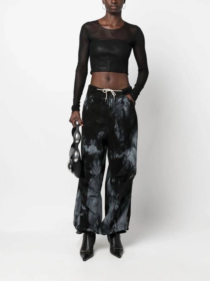 DARKPARK Broek met tie-dye print Zwart