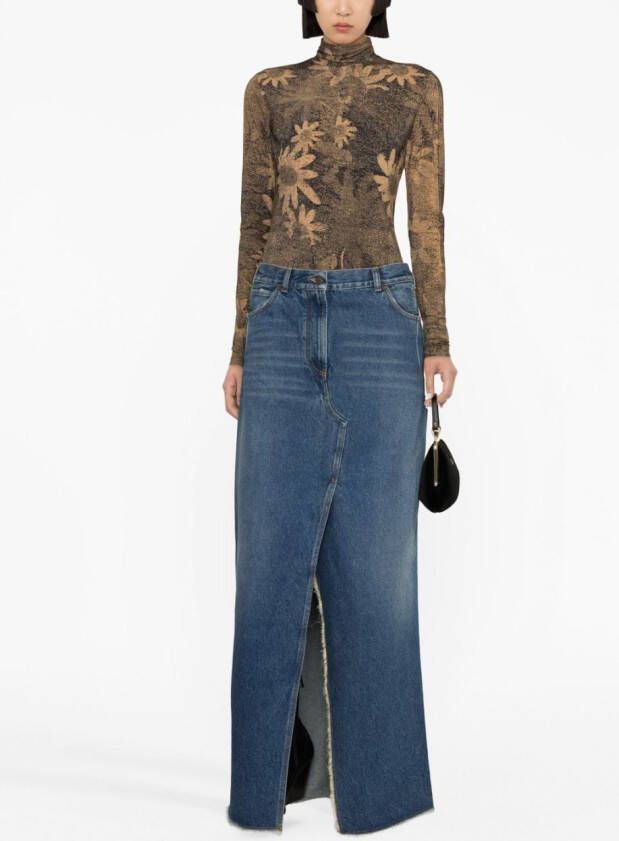 DARKPARK Denim maxi-rok Blauw