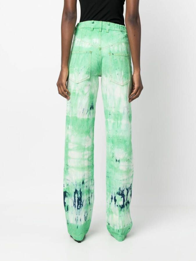 DARKPARK Jeans met tie-dye print Groen