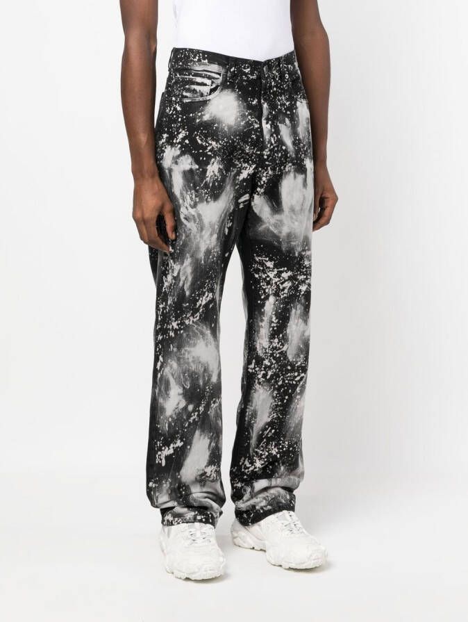 DARKPARK Jeans met verfspatten Zwart
