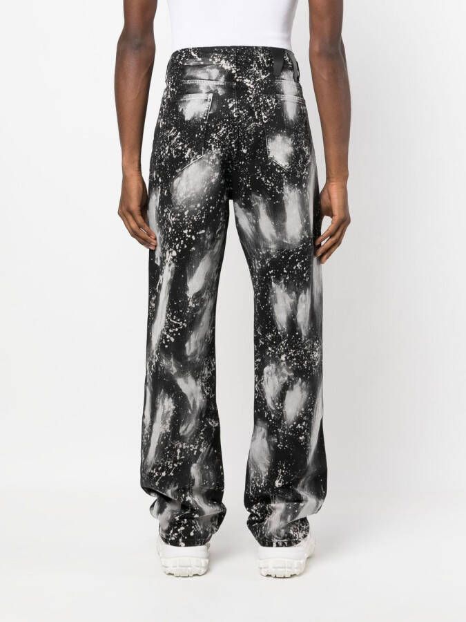 DARKPARK Jeans met verfspatten Zwart