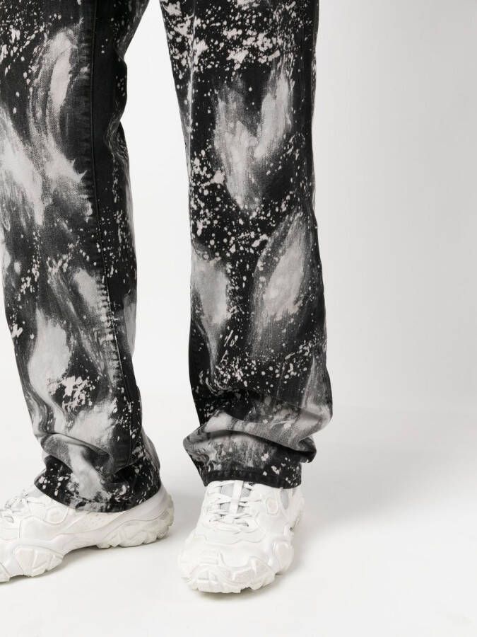 DARKPARK Jeans met verfspatten Zwart