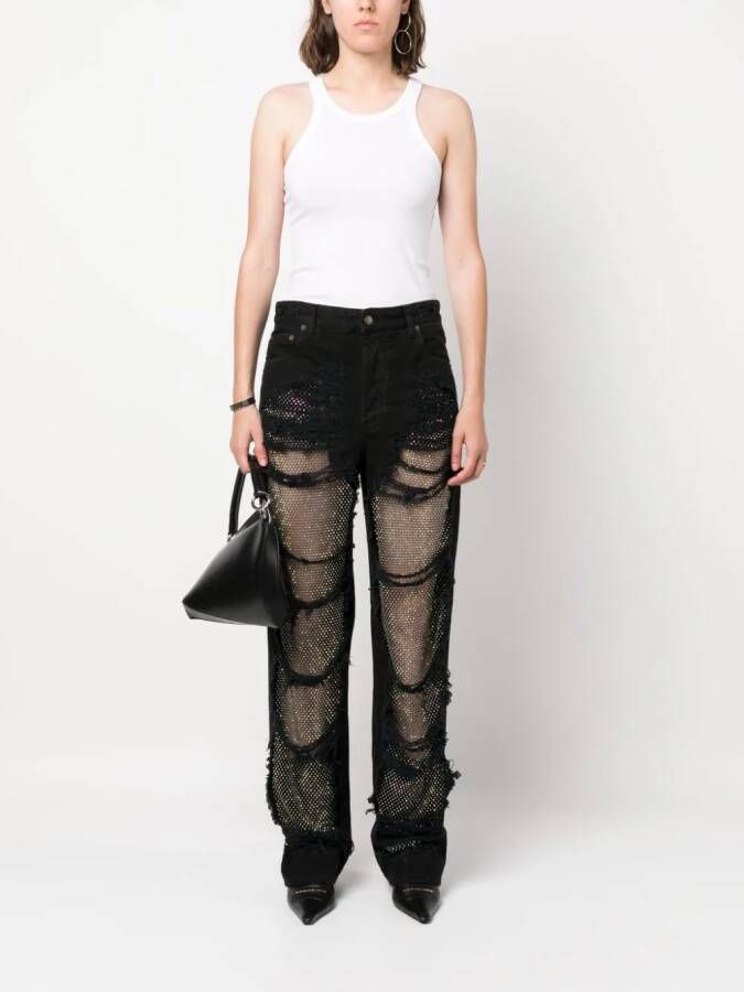 DARKPARK Jeans verfraaid met kristallen Zwart