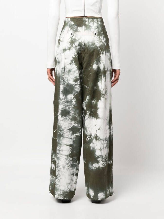 DARKPARK Broek met tie-dye Groen