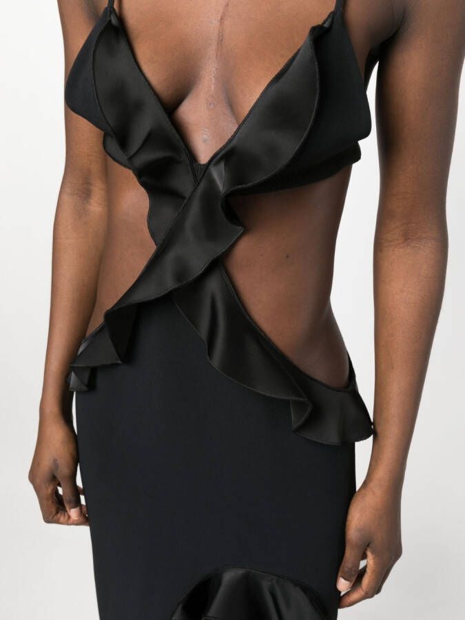 David Koma Asymmetrische jurk Zwart