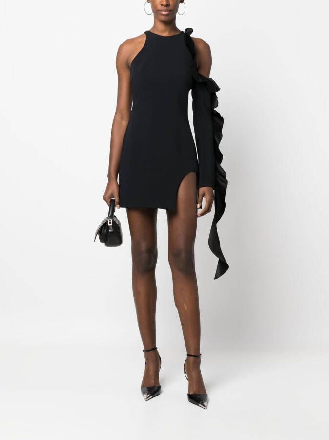 David Koma Asymmetrische mini-jurk Zwart