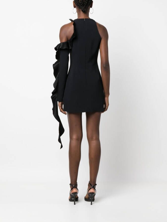 David Koma Asymmetrische mini-jurk Zwart