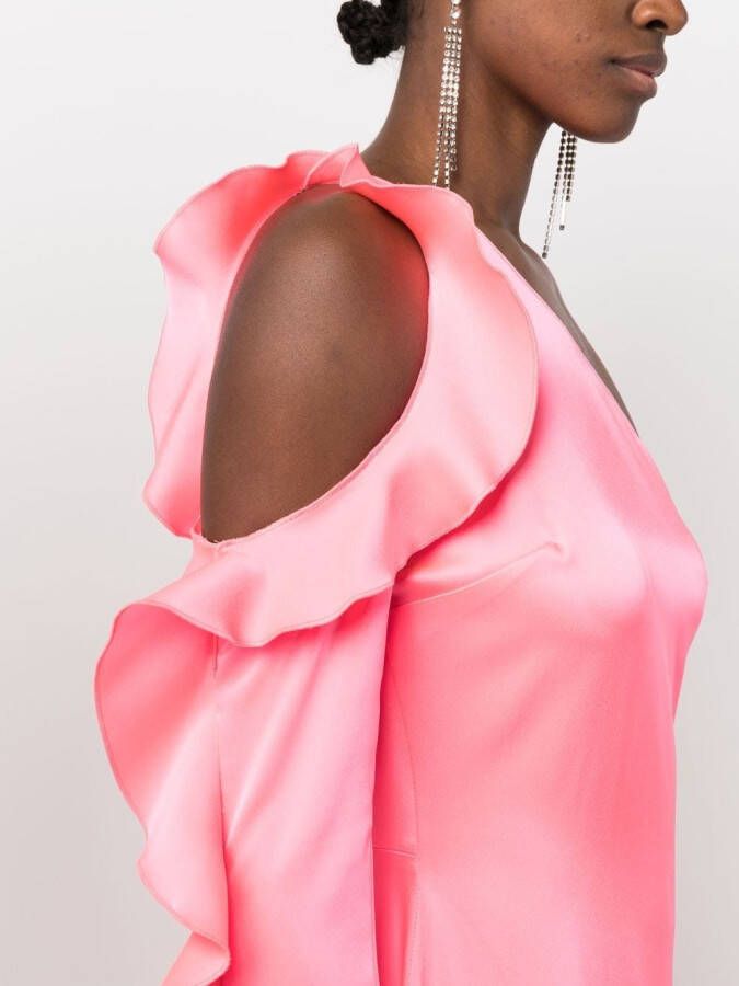 David Koma Asymmetrische jurk Roze