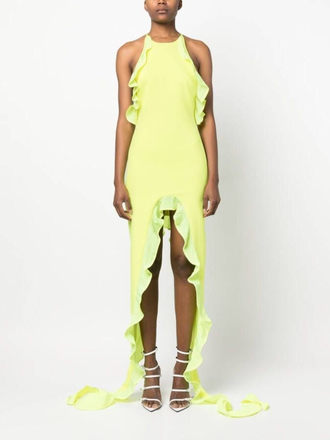 David Koma Asymmetrische mini-jurk Geel