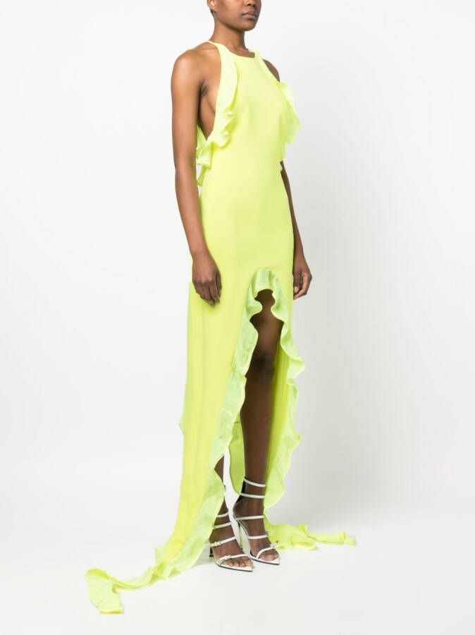 David Koma Asymmetrische mini-jurk Geel
