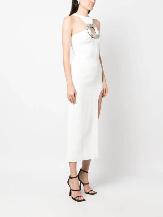 David Koma Midi-jurk met decoratieve gesp Wit