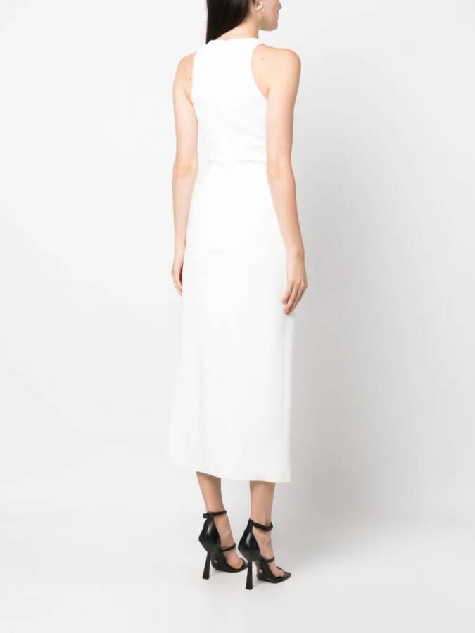 David Koma Midi-jurk met decoratieve gesp Wit