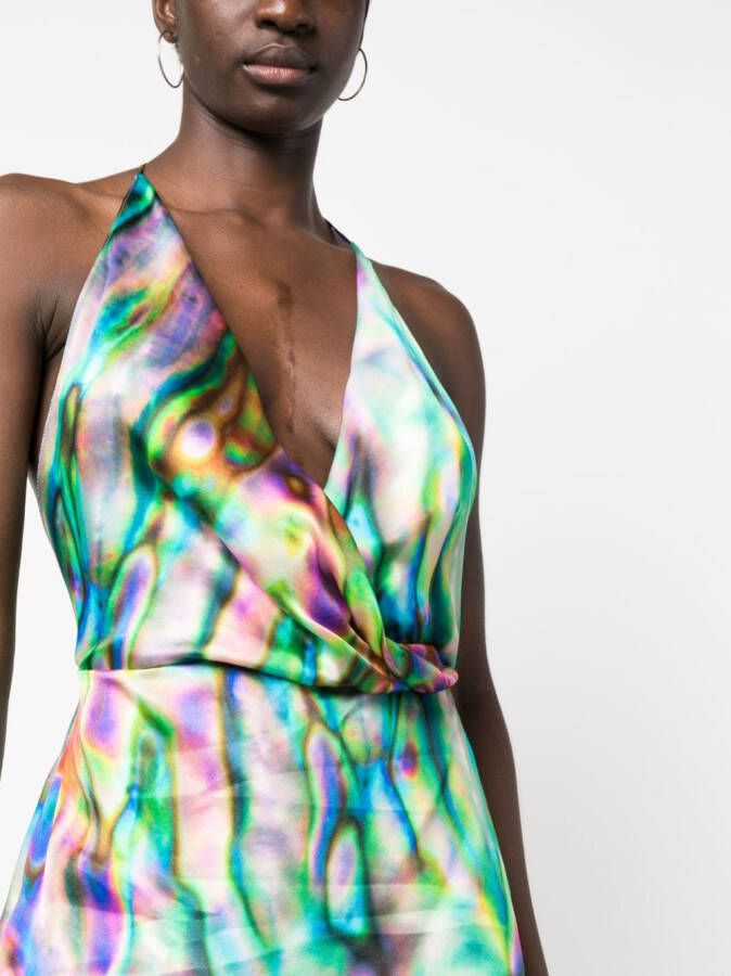 David Koma Mini-jurk met abstracte print Paars