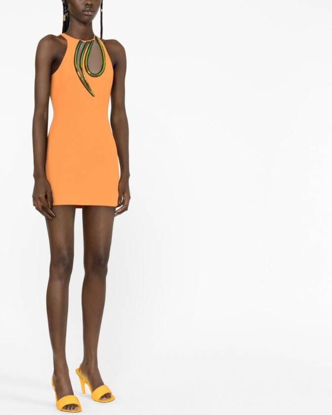 David Koma Uitgesneden mini-jurk Oranje