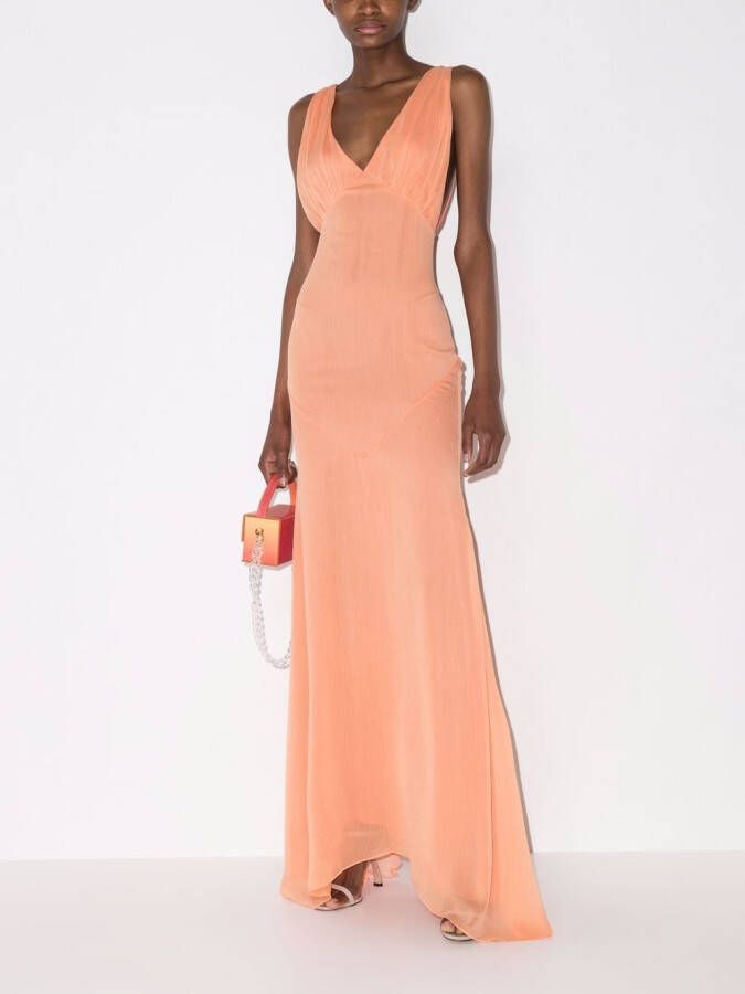 De La Vali Chiffon avondjurk Oranje