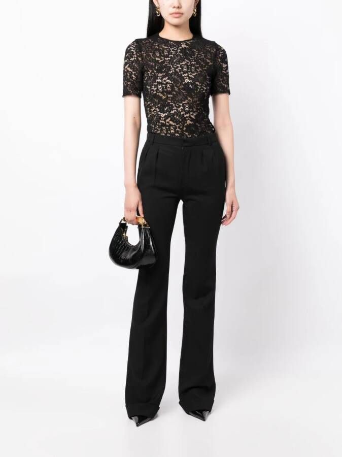 Del Core Blouse met bloemenkant Zwart