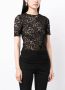 Del Core Blouse met bloemenkant Zwart - Thumbnail 3