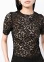 Del Core Blouse met bloemenkant Zwart - Thumbnail 5