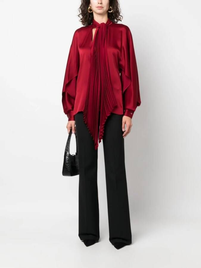 Del Core Blouse met satijnen afwerking Rood