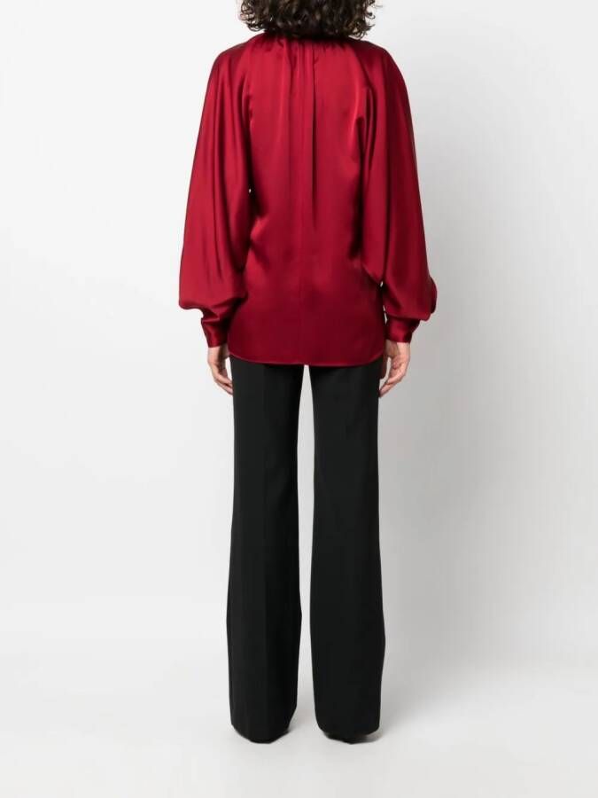 Del Core Blouse met satijnen afwerking Rood