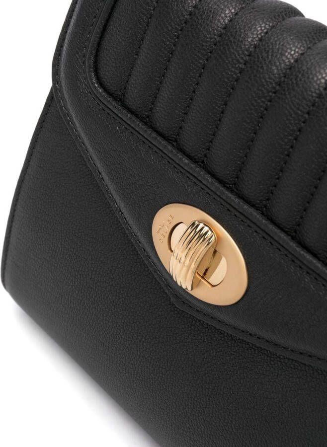 DELAGE Freda leren shopper Zwart