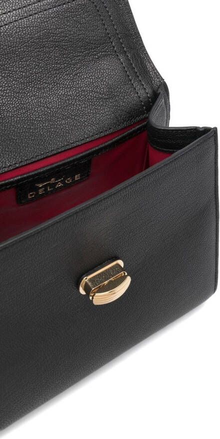 DELAGE Freda leren shopper Zwart