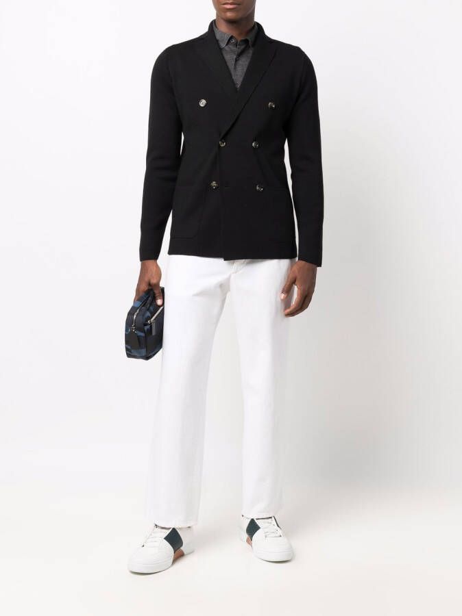 Dell'oglio Blazer met dubbele rij knopen Zwart