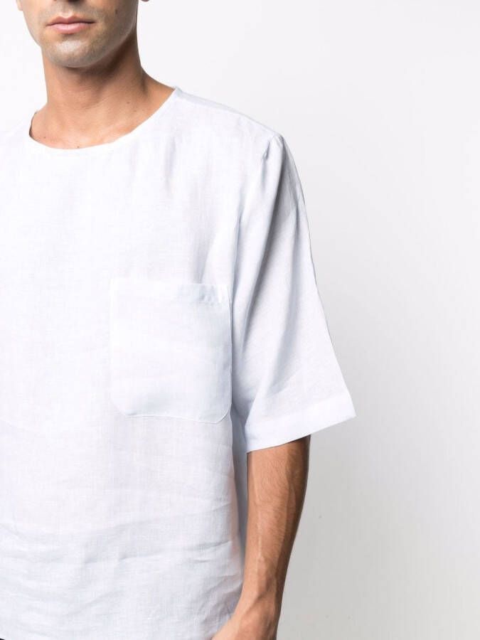 Dell'oglio Linnen T-shirt Blauw