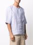 Dell'oglio Linnen T-shirt Blauw - Thumbnail 3