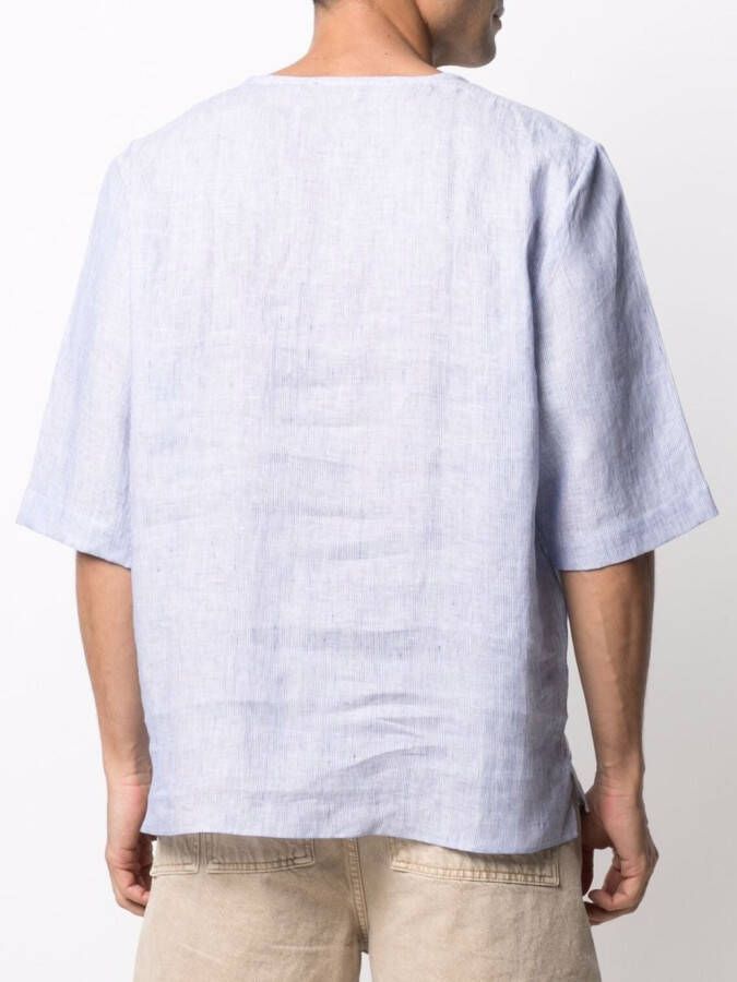 Dell'oglio Linnen T-shirt Blauw