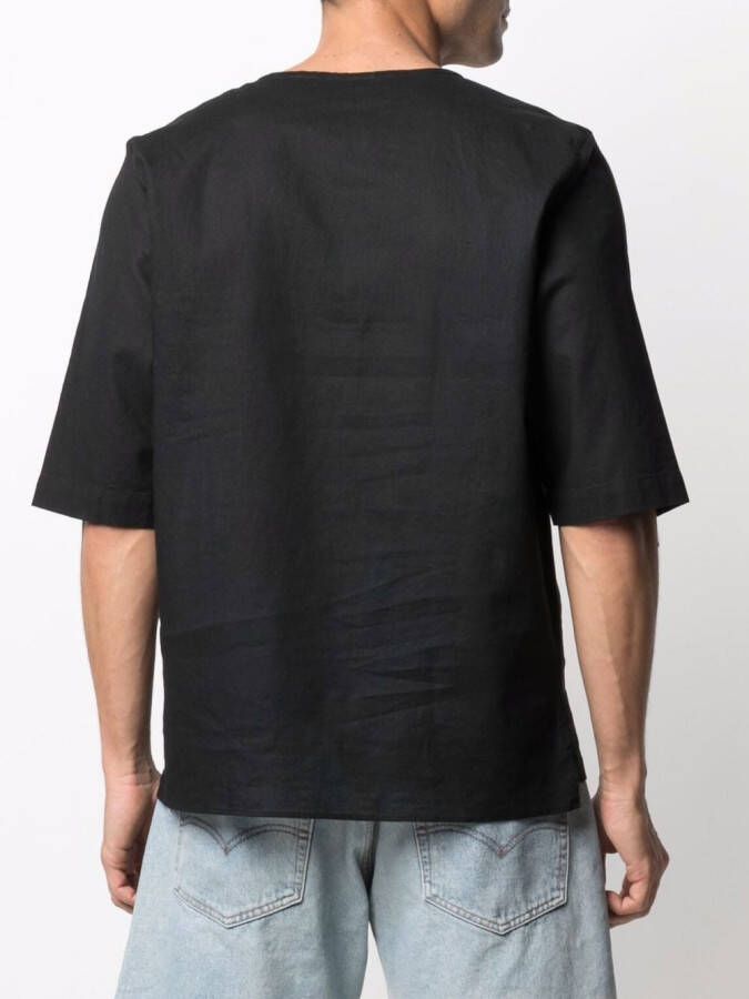 Dell'oglio Linnen T-shirt Zwart