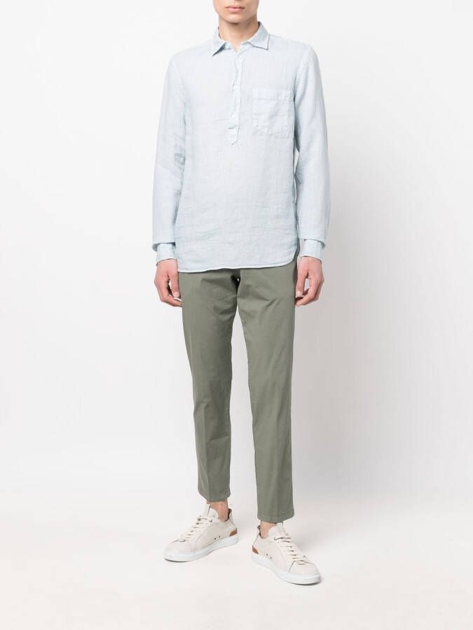 Dell'oglio Overhemd met knoopplakkaat Blauw