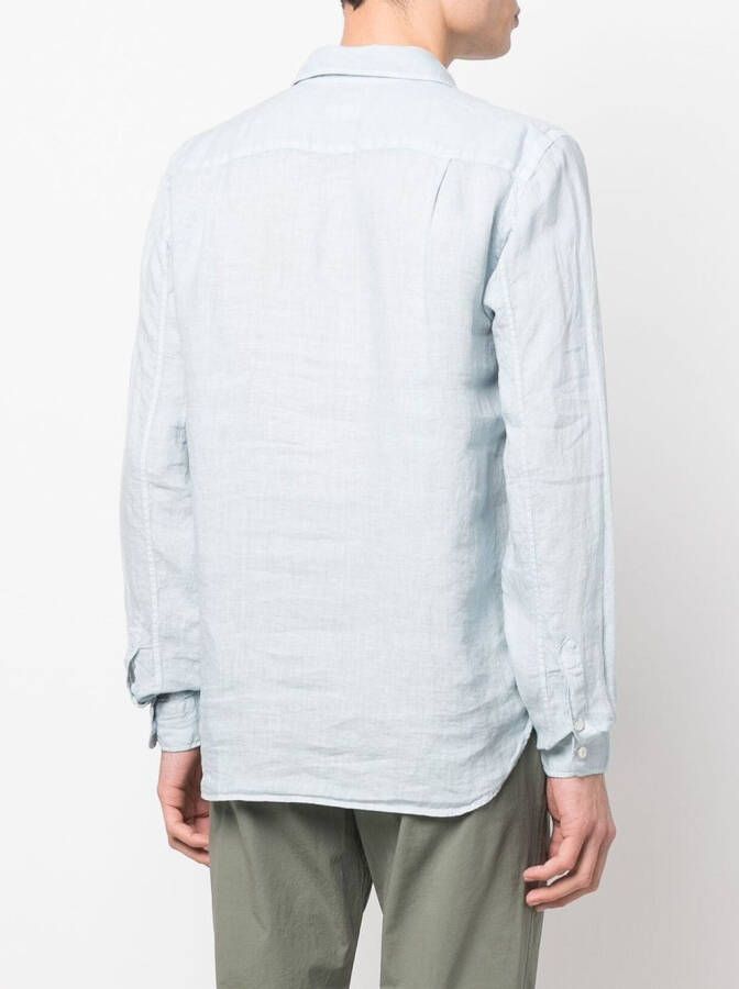 Dell'oglio Overhemd met knoopplakkaat Blauw