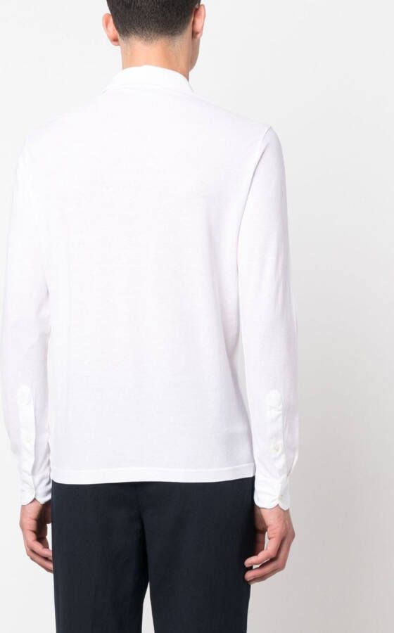 Dell'oglio Poloshirt met lange mouwen Wit