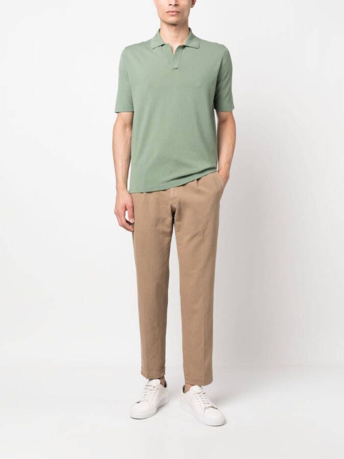 Dell'oglio Poloshirt met open vlak Groen