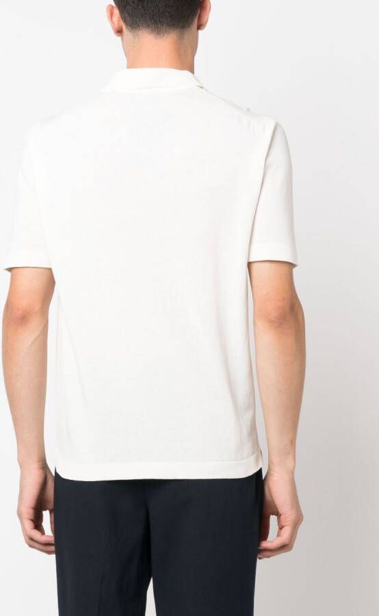 Dell'oglio Poloshirt met open vlak Wit