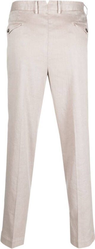 Dell'oglio Plooibroek met toelopende pijpen Beige