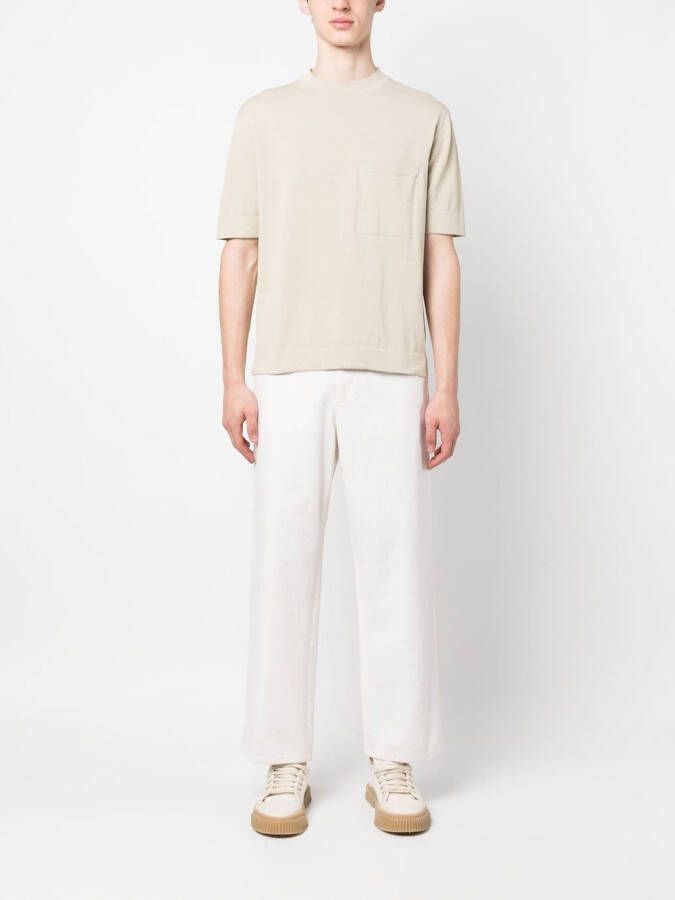 Dell'oglio T-shirt met borstzak Beige
